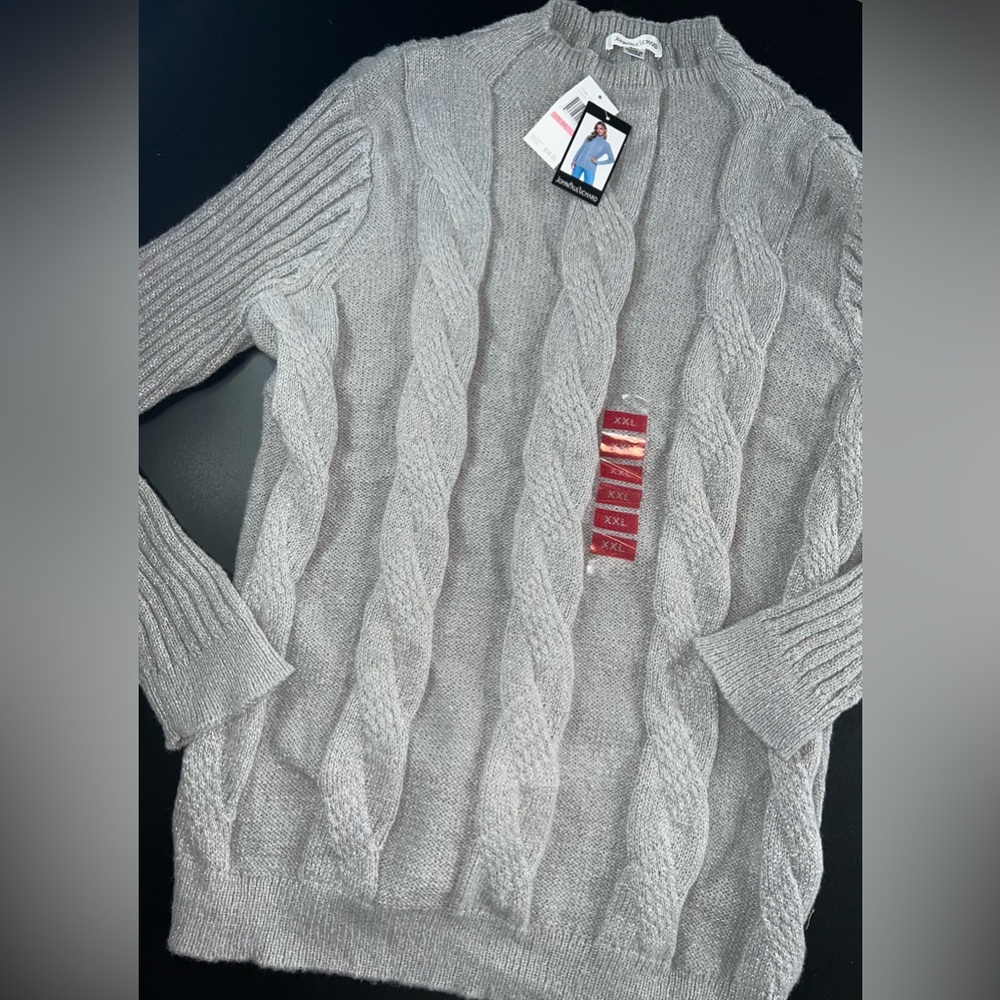 John Paul Richards Gray Chunky Knit Pullover Sweater Women’s Size 2XL NWT